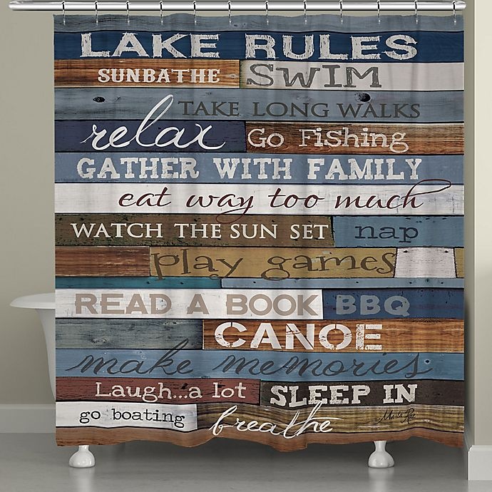 slide 1 of 1, Laural Home Lake Rules Shower Curtain, 1 ct