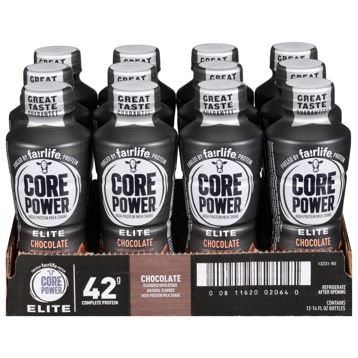 slide 2 of 14, Core Power Protein Chocolate Elite 42G Bottles, 14 fl oz, 12 Pack, 12 ct