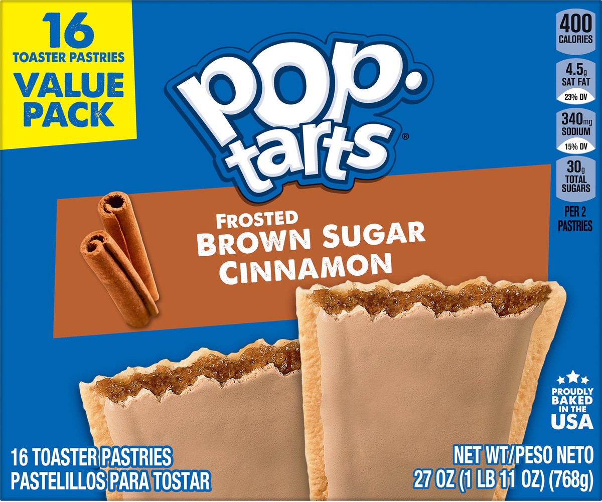 slide 6 of 12, Pop-Tarts Toaster Pastries, Frosted Brown Sugar Cinnamon, 27 oz, 16 Count, 27 oz