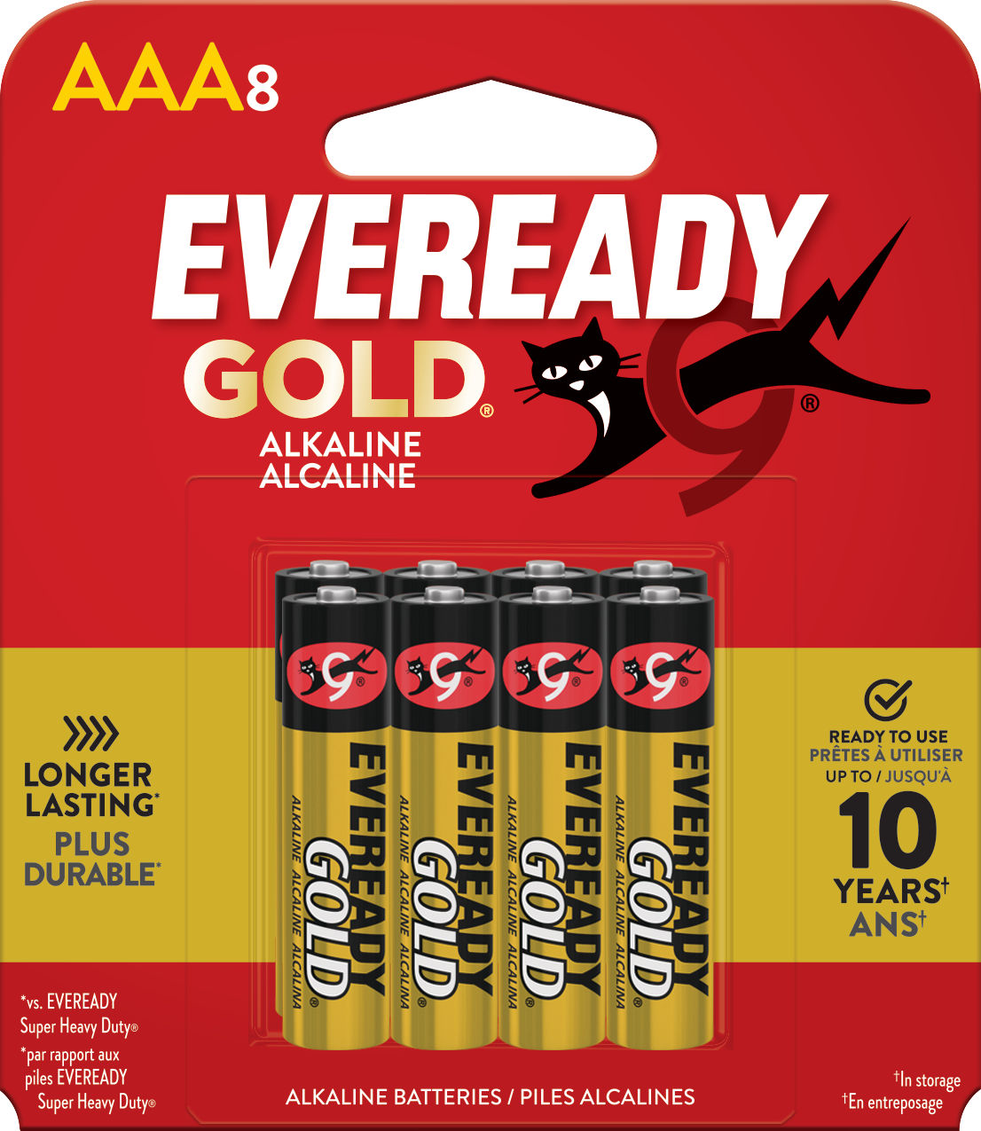 slide 1 of 9, Eveready Gold Alkaline AAA Batteries, 8 Pack of Triple A Batteries, 8 ct