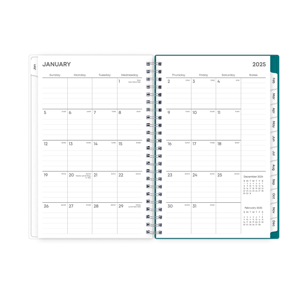 slide 5 of 7, 2025 Blue Sky Weekly/Monthly Planning Calendar, 5"" X 8"", Ava Jade Frosted, January To December, 148918, 1 ct