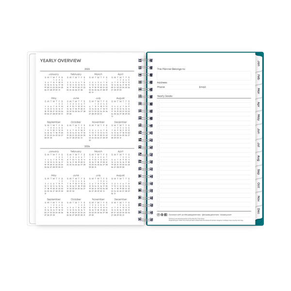 slide 6 of 7, 2025 Blue Sky Weekly/Monthly Planning Calendar, 5"" X 8"", Ava Jade Frosted, January To December, 148918, 1 ct