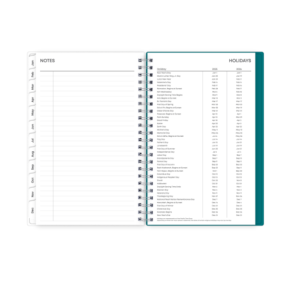 slide 7 of 7, 2025 Blue Sky Weekly/Monthly Planning Calendar, 5"" X 8"", Ava Jade Frosted, January To December, 148918, 1 ct