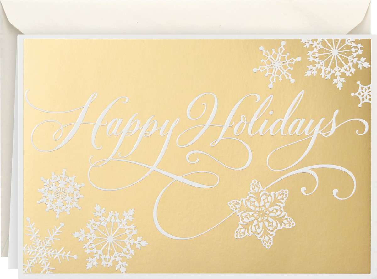 slide 4 of 6, Hallmark Boxed Holiday Cards, Gold Happy Holidays (16 Cards and 17 Envelopes), 1 ea