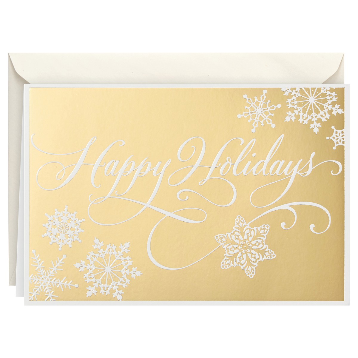 slide 1 of 6, Hallmark Boxed Holiday Cards, Gold Happy Holidays (16 Cards and 17 Envelopes), 1 ea