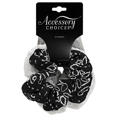 slide 1 of 1, Accessory Choices Ponytail Holders Solid & Print, 3 ct