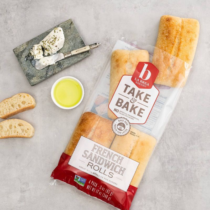 slide 2 of 3, La Brea Bakery French Sandwich Rolls, 4 Pack, 4 ct