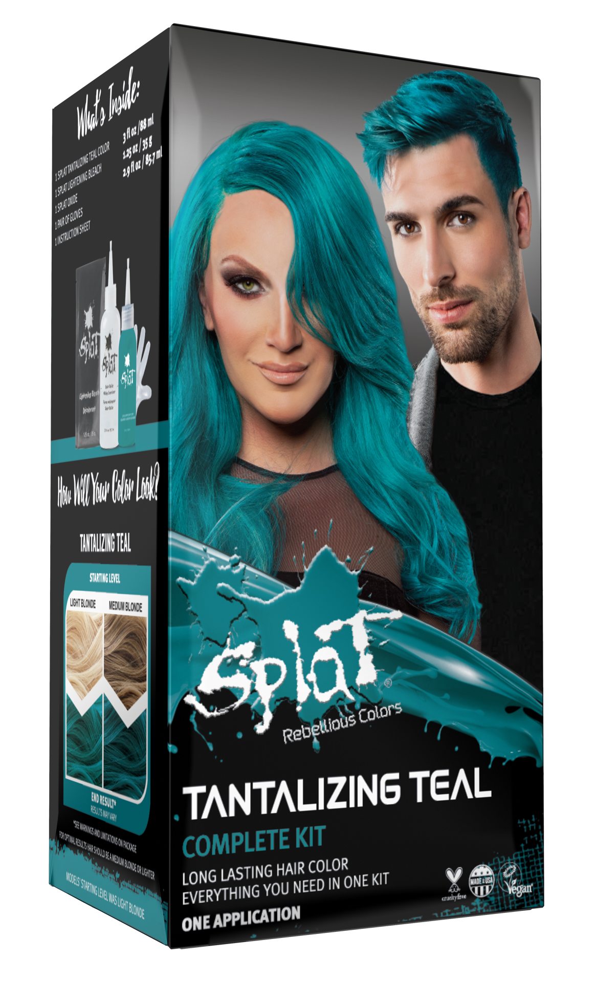 slide 2 of 2, Splat Tantalizing Teal Hair Color, 1 ct