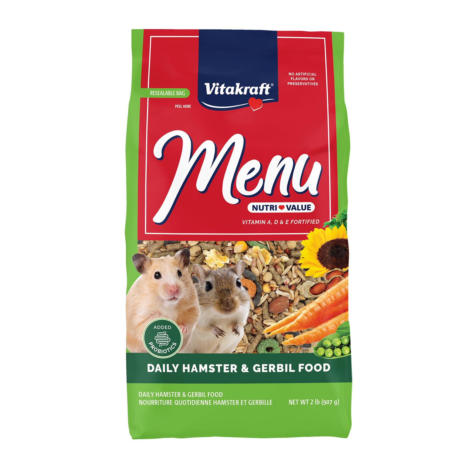slide 1 of 1, Vitakraft Menu Nutri-Value Hamster & Gerbil Food 2 Lb, 2 lb