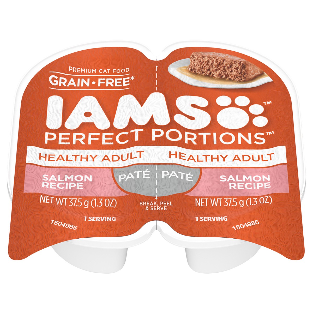 slide 1 of 5, IAMS Perfect Portions Healthy Adult Salmon Recipe Pate Wet Cat Food, 2 ct; 1.3 oz