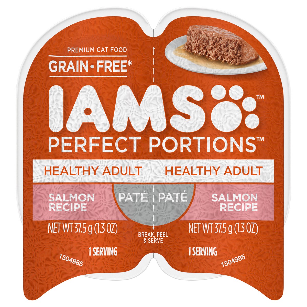 slide 1 of 5, IAMS Perfect Portions Healthy Adult Salmon Recipe Pate Wet Cat Food, 2 ct; 1.3 oz