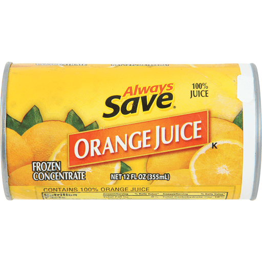 slide 1 of 1, Always Save Frozen Orange Juice - 12 oz, 12 oz