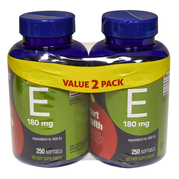 slide 1 of 4, Meijer Vitamin E (400 IU) Softgel 180 mg Twin Pack, 250 ct