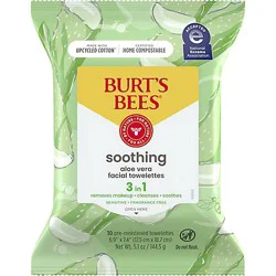 Burt's Bees Soothing Facial Towelettes With Aloe Vera - 30 Count