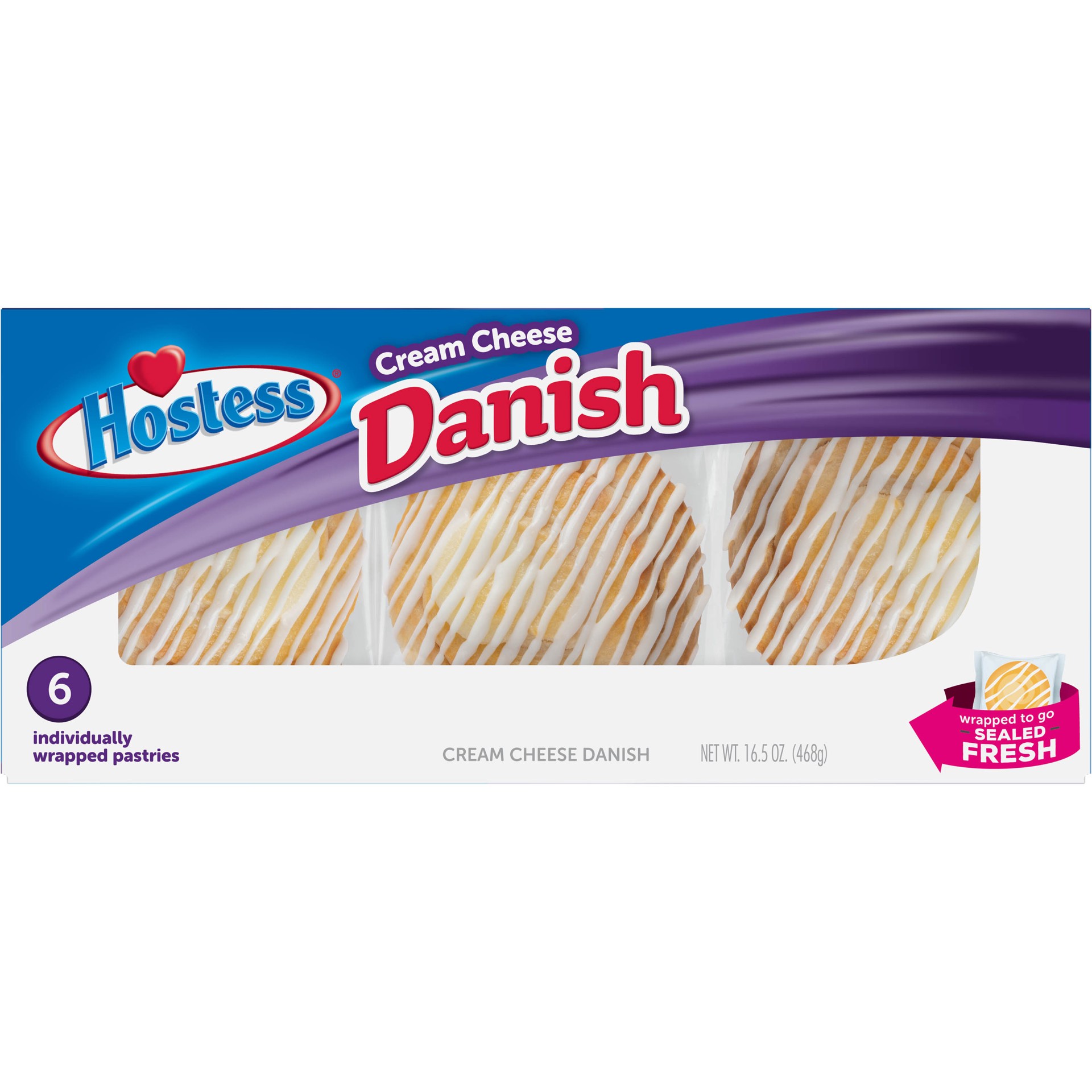 slide 1 of 4, HOSTESS Cream Cheese Round Danish 6 Count 16.50 oz, 16.5 oz