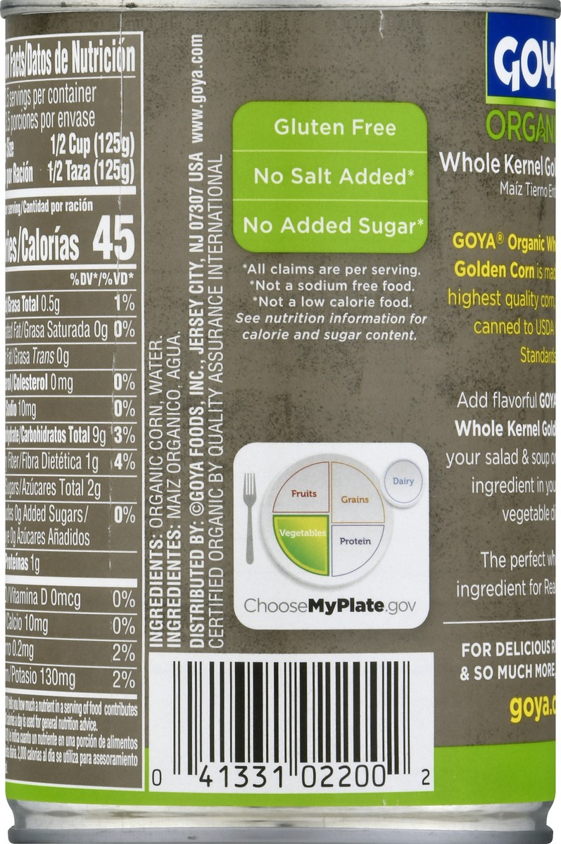 slide 4 of 12, Goya Organics Whole Kernel Golden Corn 15 oz, 15 oz