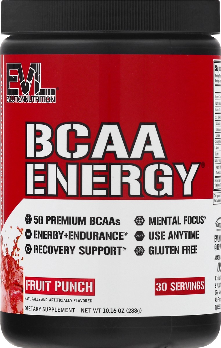 slide 9 of 9, Evlution Nutrition Fruit Punch BCAA Energy Powder 10.16 oz, 10.16 oz