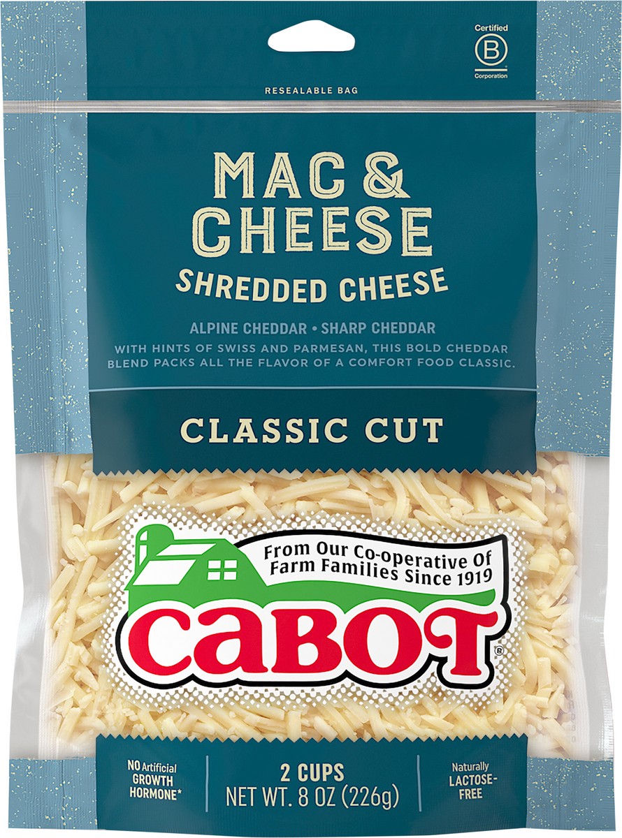 slide 2 of 2, Cabot Mac & Cheese Shredded Cheese, 8 oz