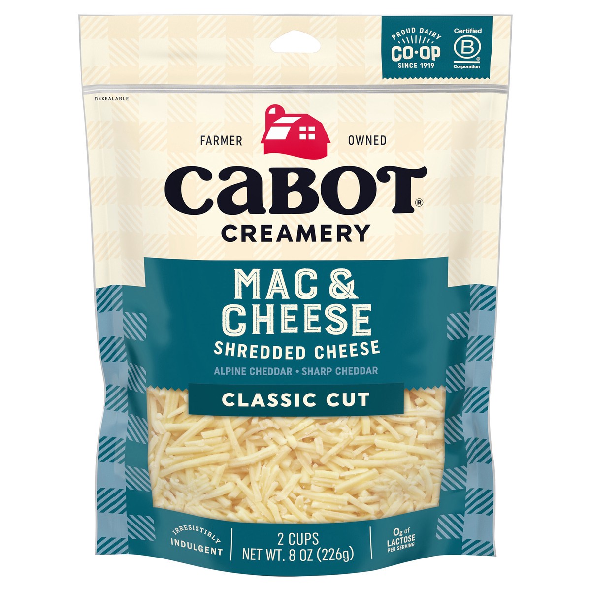 slide 1 of 2, Cabot Mac & Cheese Shredded Cheese, 8 oz