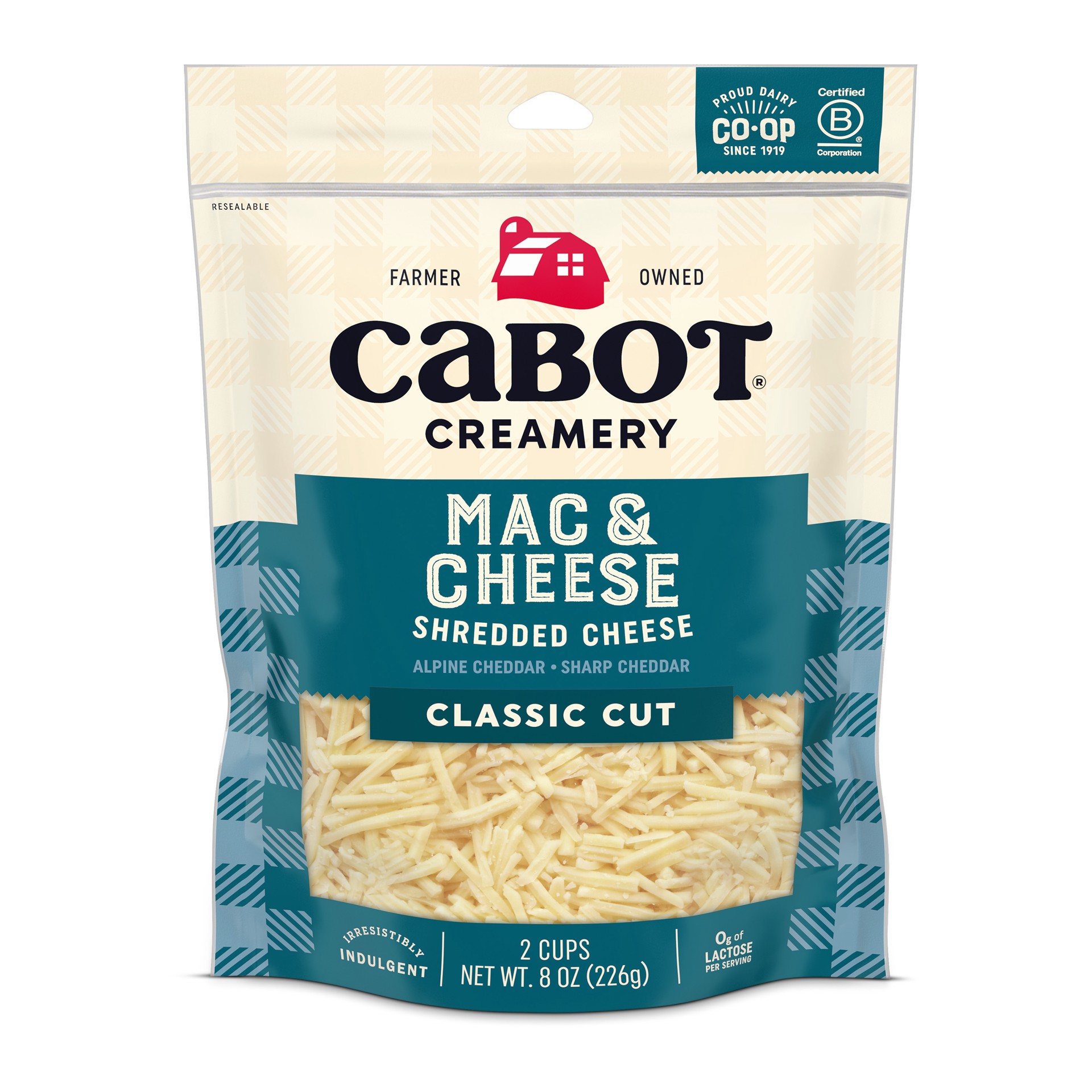 slide 1 of 2, Cabot Creamery Mac & Cheese Shredded Cheddar Cheese 8 oz, 8 oz