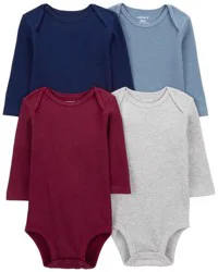 Carters Baby 4-Pack Long-Sleeve Bodysuits Multi 12M