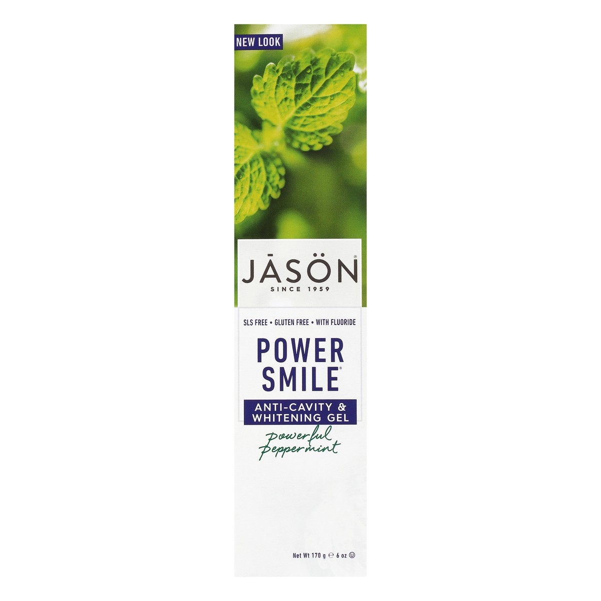 slide 1 of 1, Jason Power Smile Powerful Peppermint Anti-Cavity & Whitening Gel 170 g, 170 g