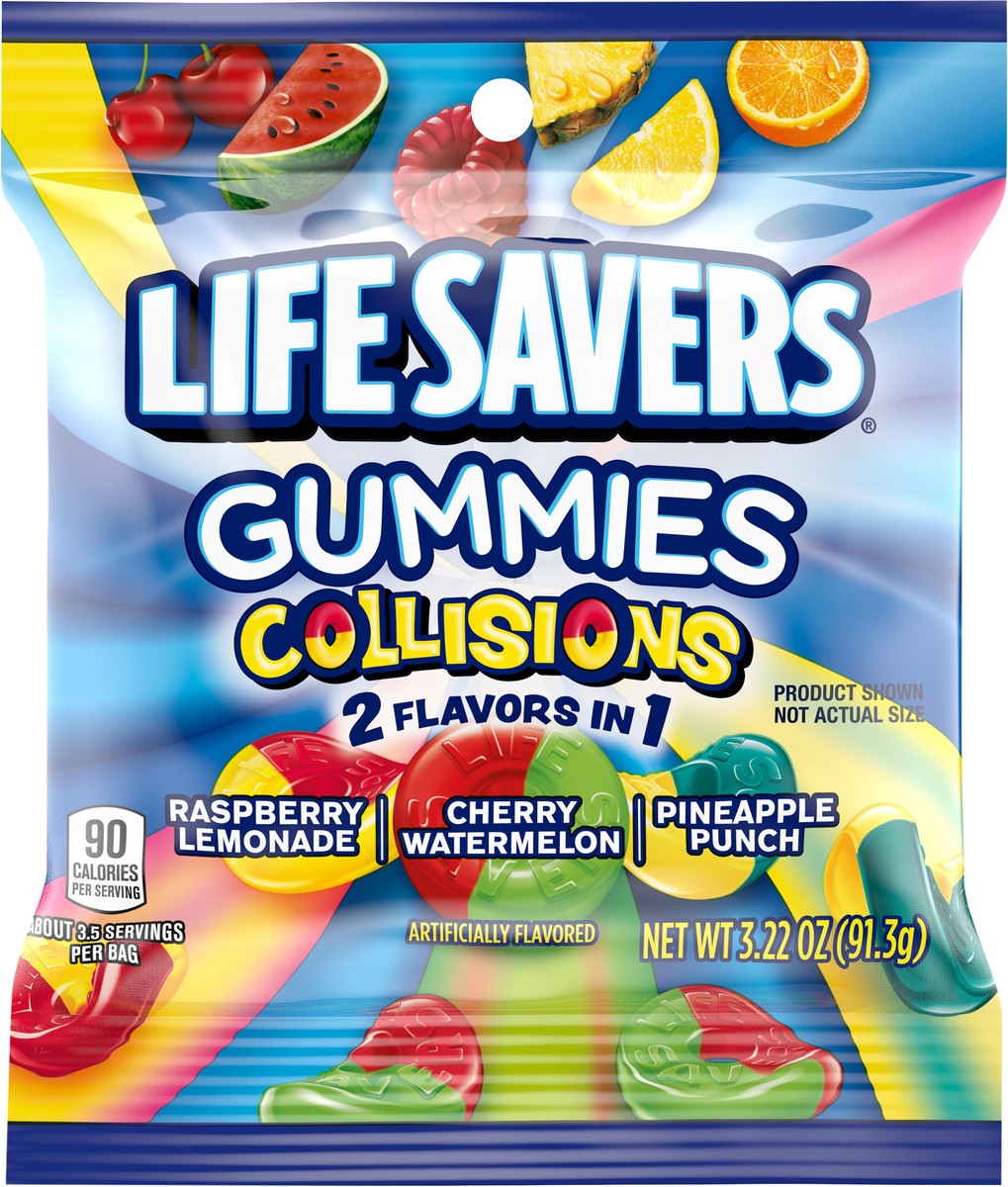 slide 5 of 10, LIFE SAVERS Collisions Gummy Candy, 3.22 oz Bag, 3.6 oz