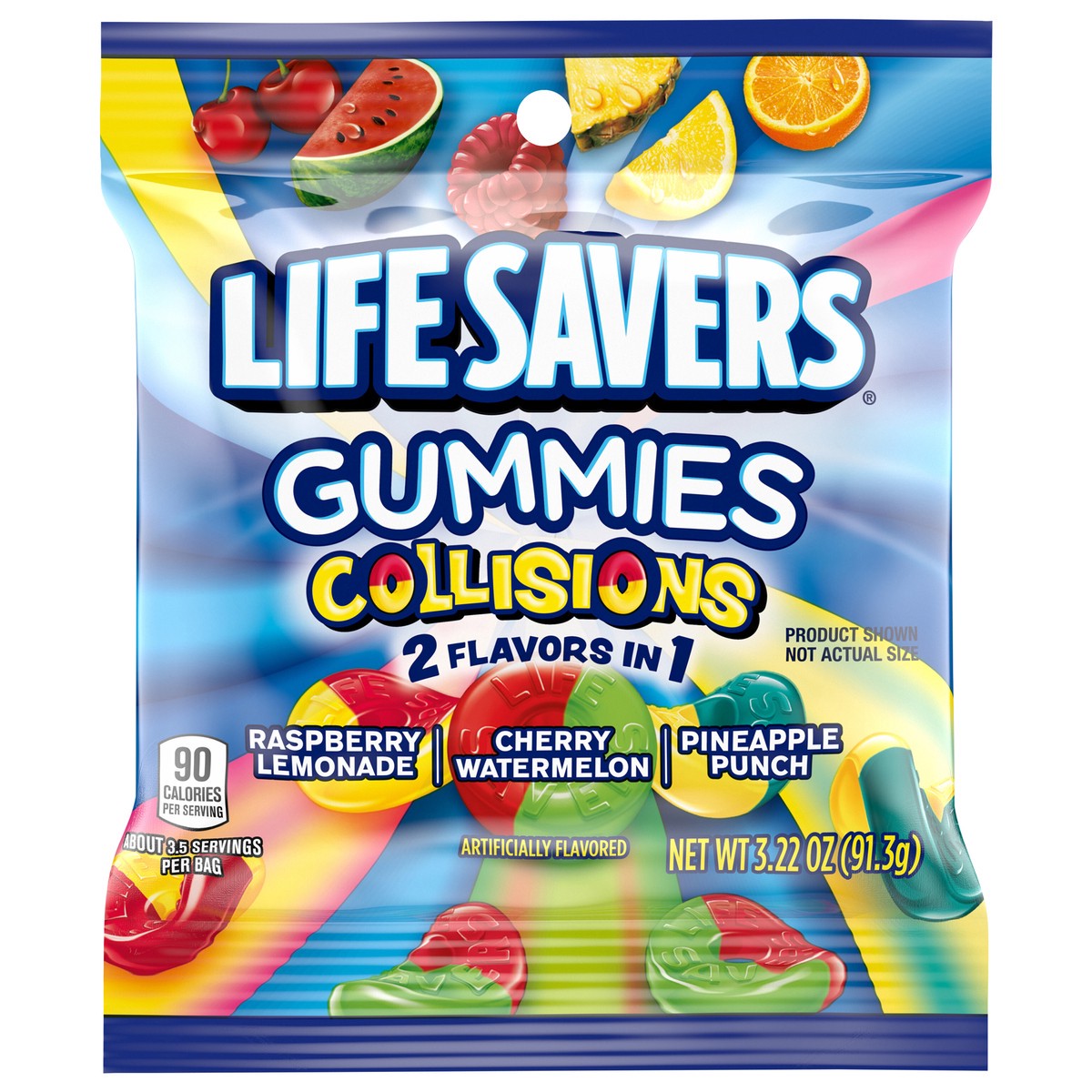 slide 4 of 10, LIFE SAVERS Collisions Gummy Candy, 3.22 oz Bag, 3.6 oz