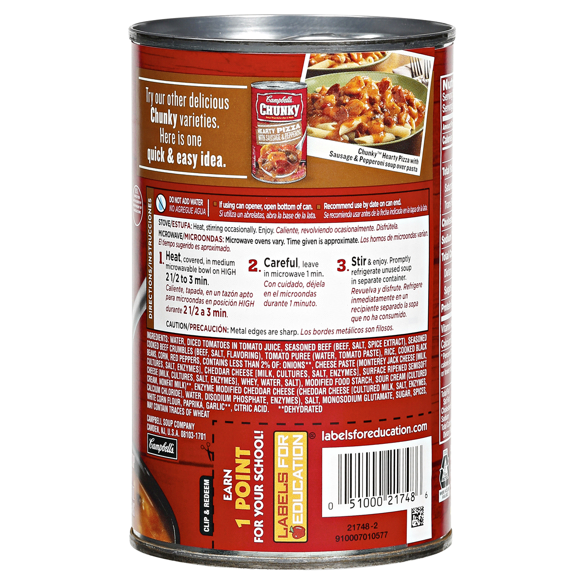 slide 7 of 7, Campbell's Chunky Beef Burrito Soup, 18.6 oz