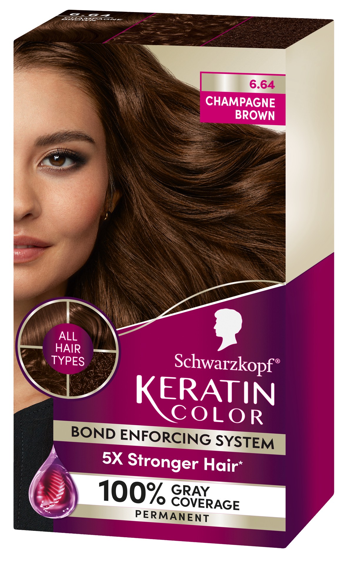 slide 4 of 4, Schwarzkopf 6.64 Champagne Brown Permanent Hair Color 1 Each, 6.10 fl oz