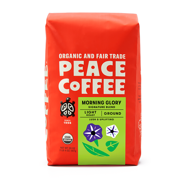 slide 1 of 1, Peace Coffee Organic Ground Morning Glory, 20 oz