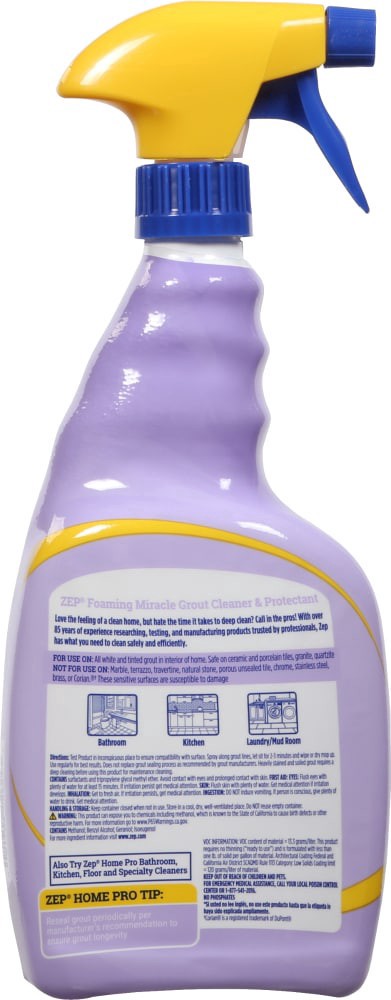 slide 2 of 2, Zep® Home Pro Foaming Miracle Grout Cleaner and Protectant, 32 fl oz