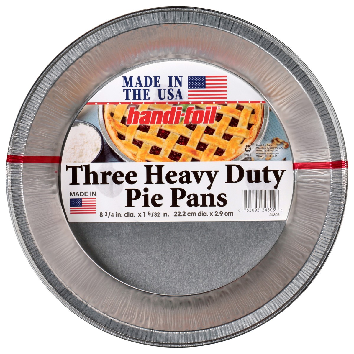 slide 1 of 9, Handi-foil Heavy Duty Pie Pans 3 Each, 3 ct