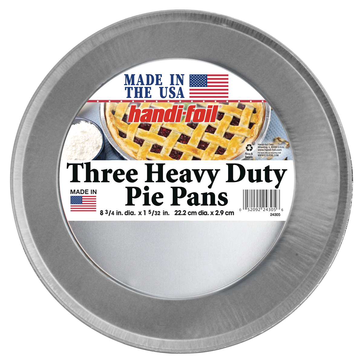 slide 1 of 1, Handi-foil Heavy Duty Pie Pans, 3 ct