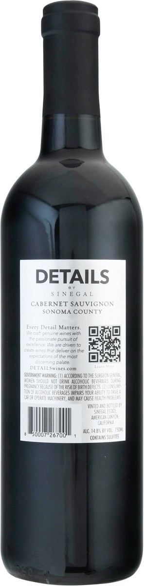 slide 2 of 11, Details Cabernet Sauvignon 750 ml, 750 ml
