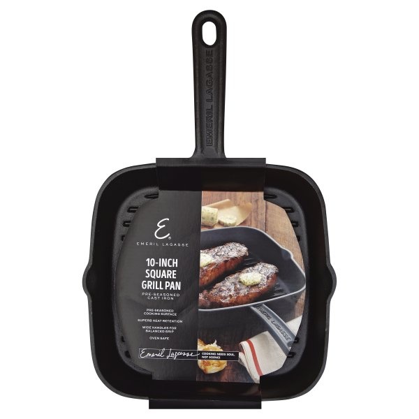 slide 1 of 5, Emeril's Grill Pan, 10-Inch Square, 10 in