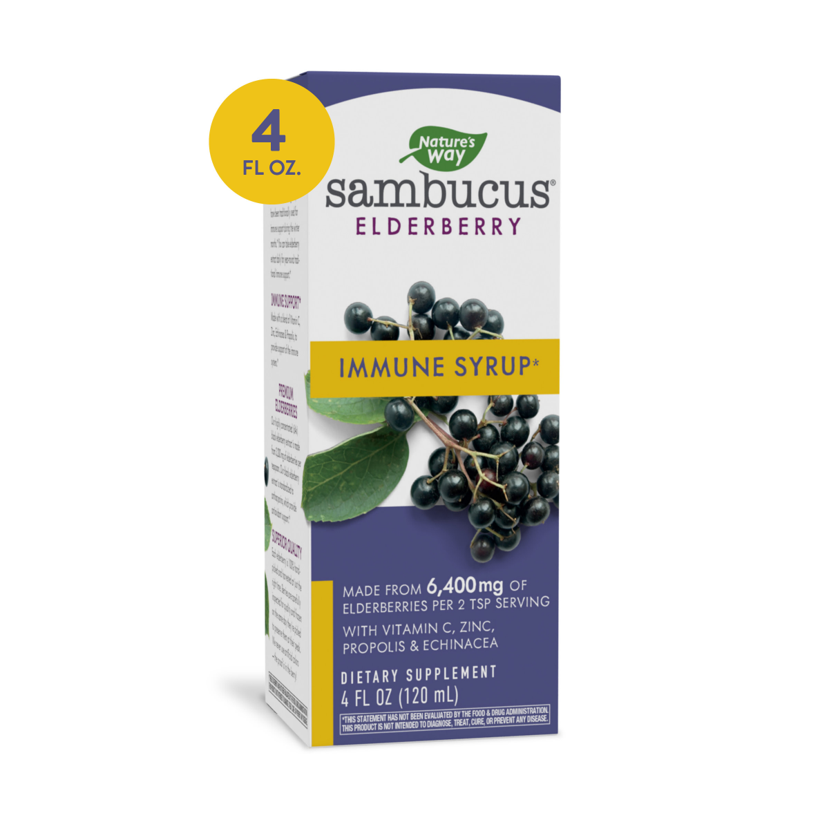 slide 1 of 9, Nature's Way Sambucus Elderberry Immune Syrup 4 fl oz, 4 fl oz