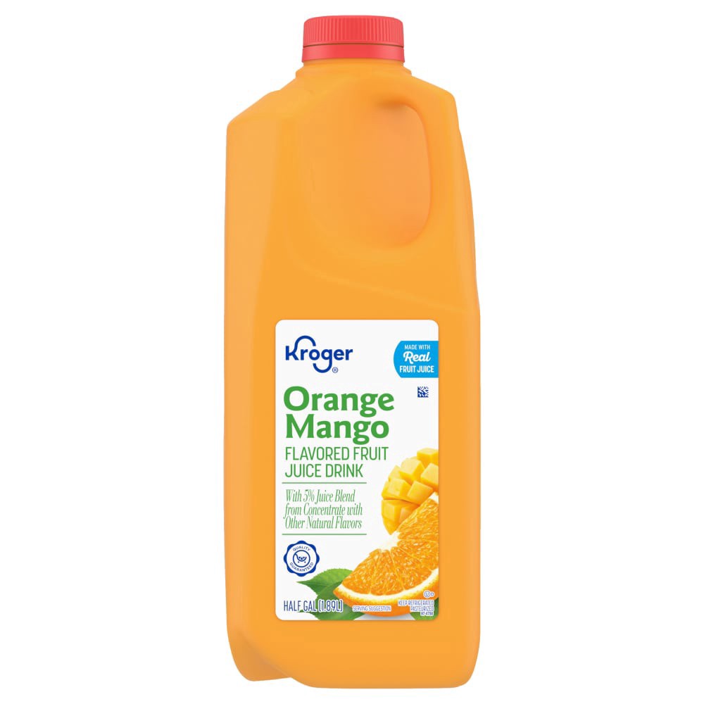 slide 1 of 4, Kroger® Orange Mango From Concentrate Flavored Fruit Juice Drink, 1/2 gal