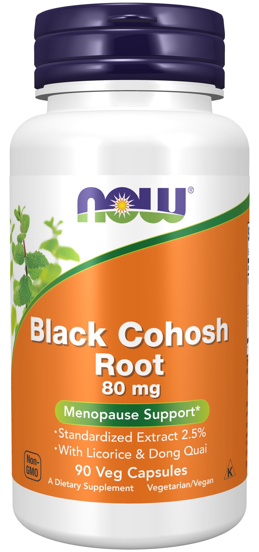 slide 1 of 4, NOW Black Cohosh Root 80 mg - 90 Veg Capsules, 90 ct