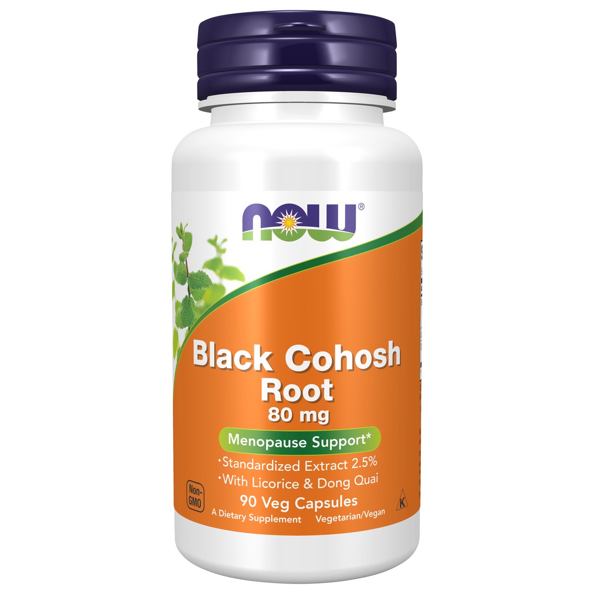 slide 1 of 4, NOW Black Cohosh Root 80 mg - 90 Veg Capsules, 90 ct