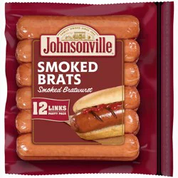 Johnsonville Smoked Brats Party Pack, 12 Count, 28 oz