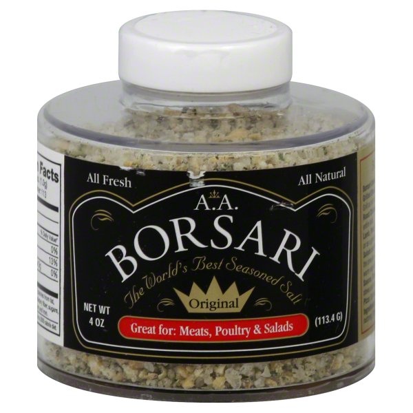 slide 1 of 3, Borsari Salt Seasoned Original Nat Borsari Season Salt, 4 oz