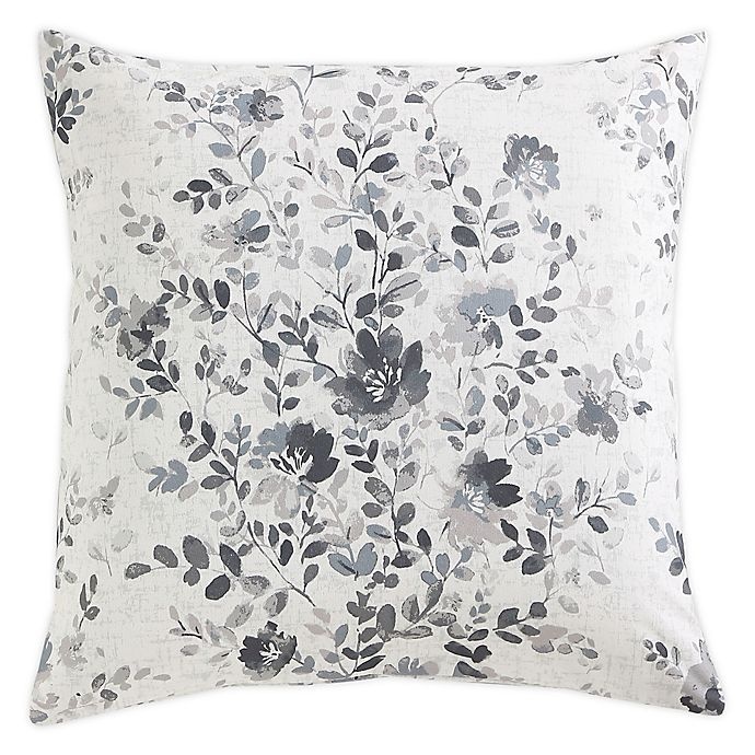 slide 1 of 1, Morgan Home Floral Square Throw Pillow Cover - Grey, 1 ct