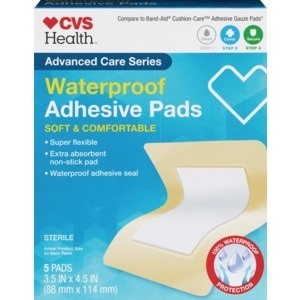 slide 1 of 1, CVS Health Cvs Waterproof Comfort Adhesive Pads, 5 Ct, 5 ct