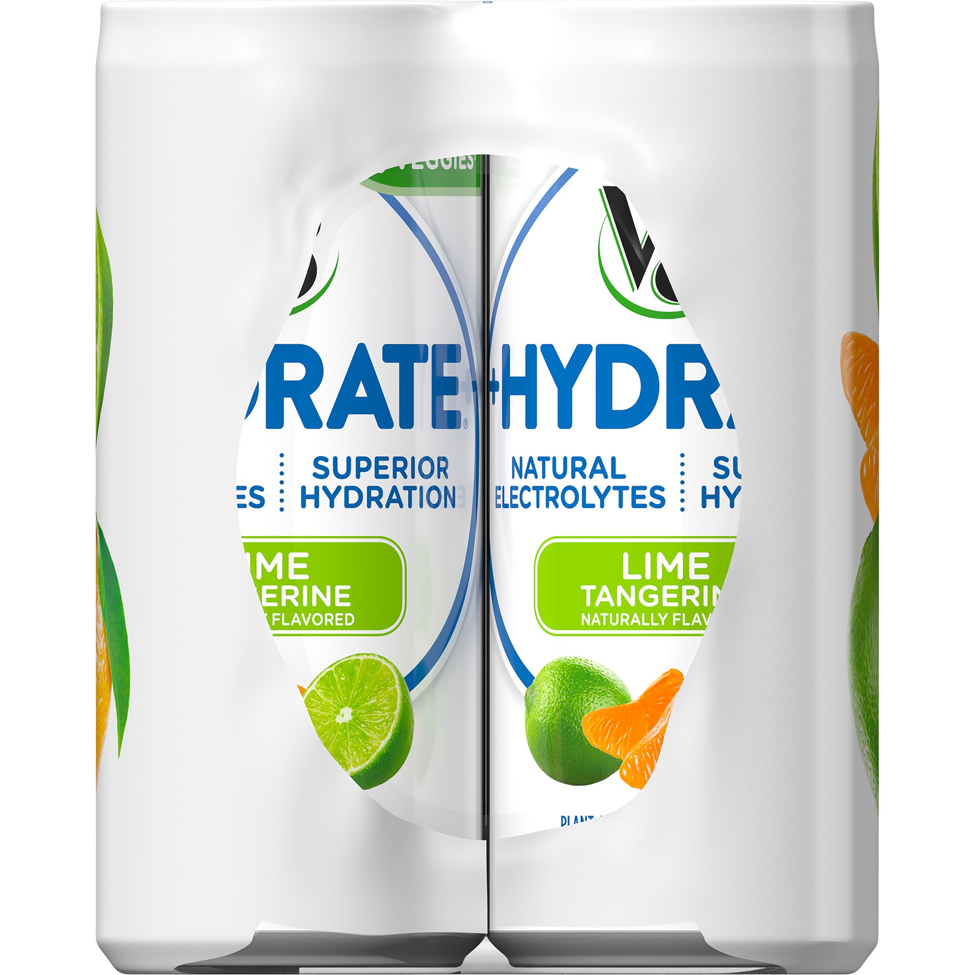 slide 4 of 5, V8 +Hydrate Plant-Based Hydrating Beverage, Lime Tangerine, 8 oz. Can (Pack of 6), 48 oz