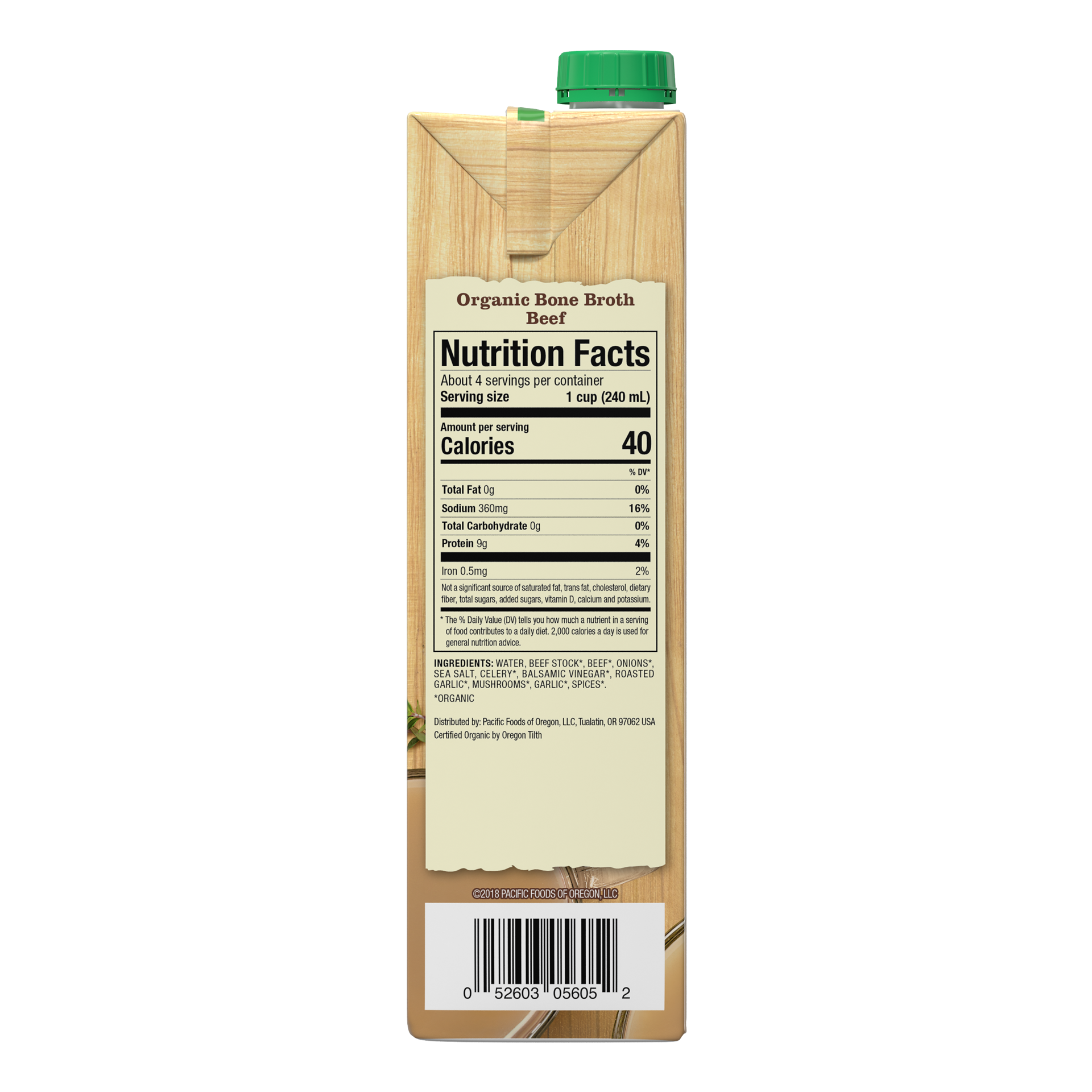 slide 4 of 5, Pacific Foods Organic Beef Bone Broth, 32 oz Carton, 32 oz