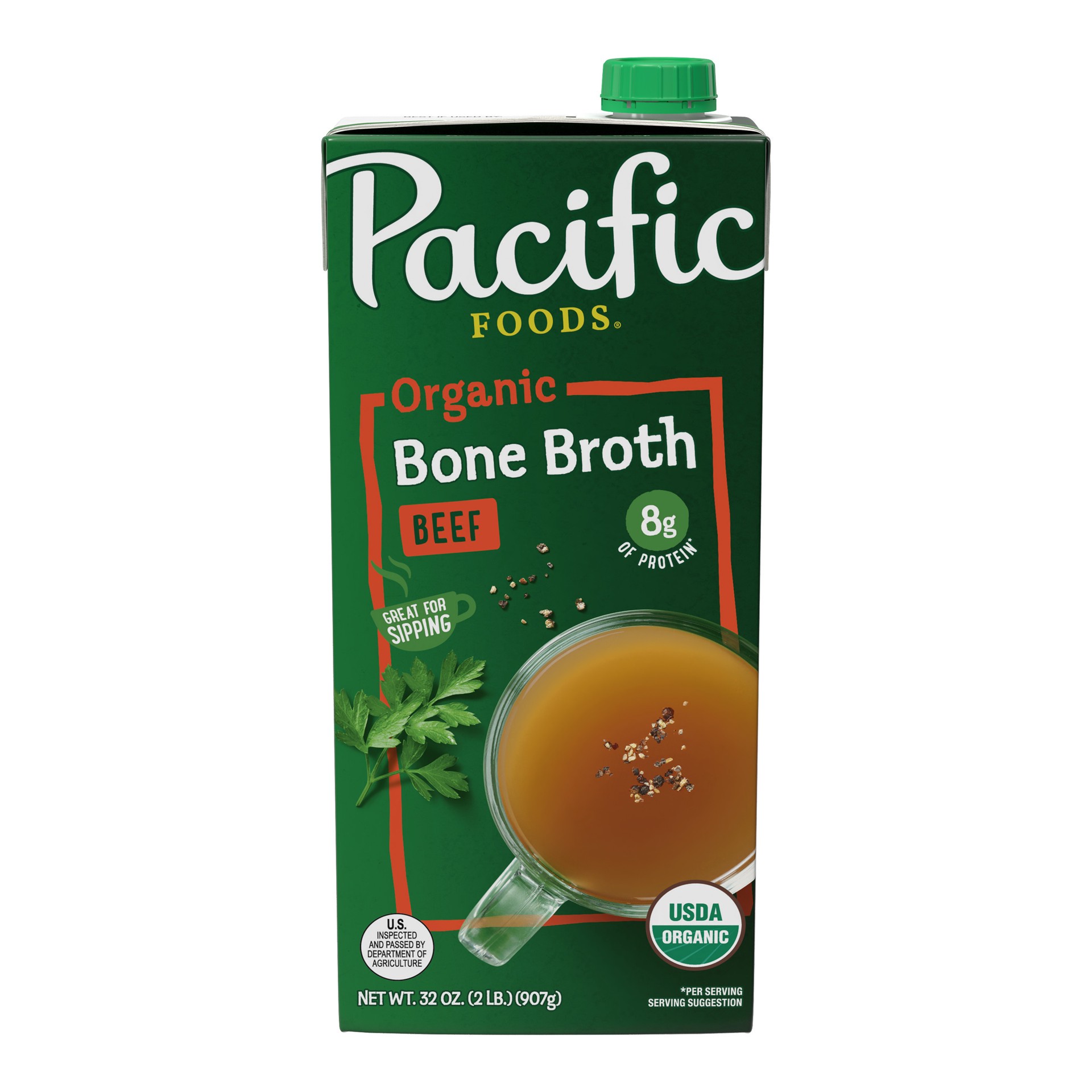 slide 1 of 5, Pacific Foods Organic Beef Bone Broth, 32 oz Carton, 32 oz
