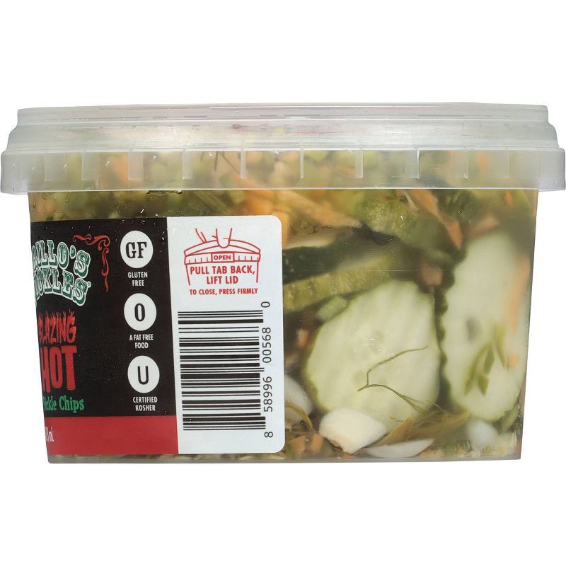 slide 4 of 4, Grillo's Pickles Blazing Hot Pickle Chips - 16oz, 16 fl oz