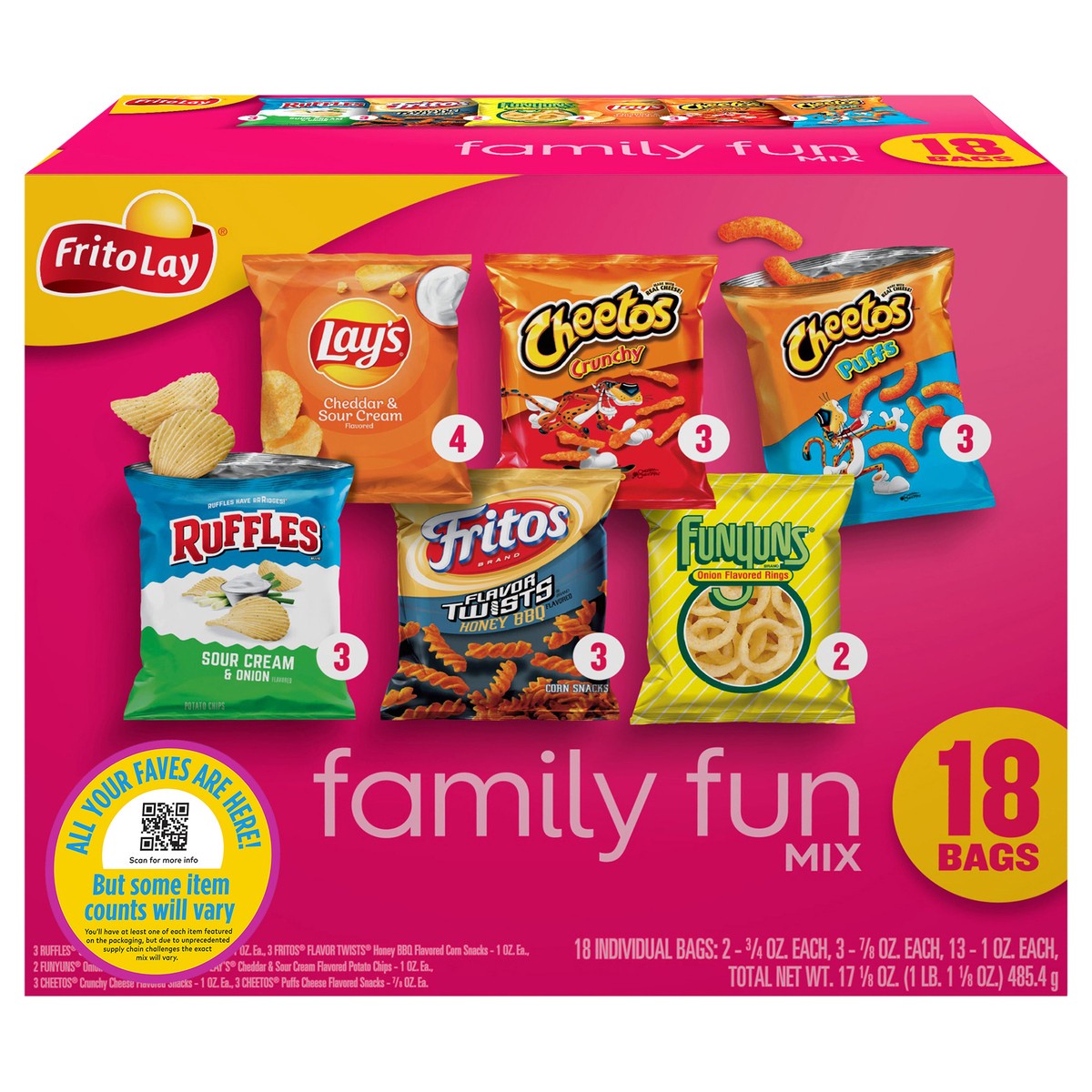 slide 1 of 10, Frito-Lay Family Fun Mix, 17.12 oz