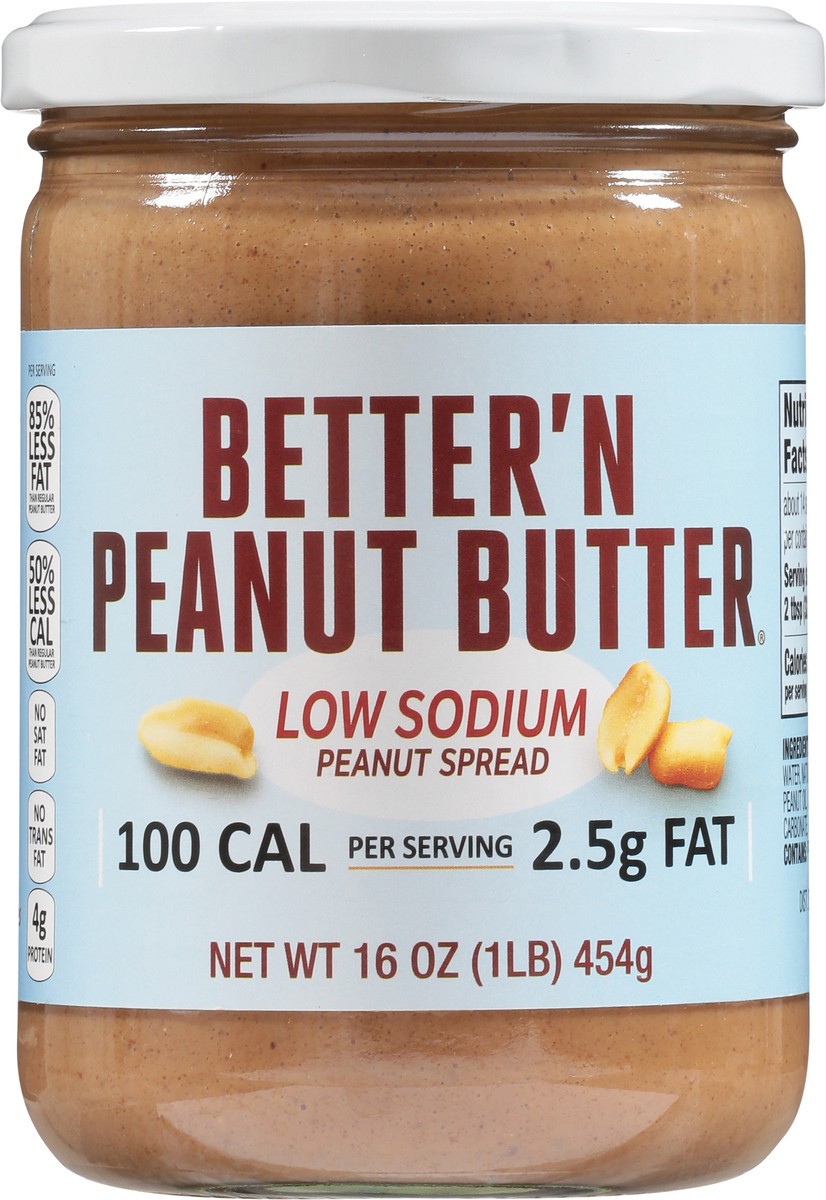 slide 6 of 9, Better'n Peanut Butter Low Sodium Peanut Spread 16 oz, 16 oz
